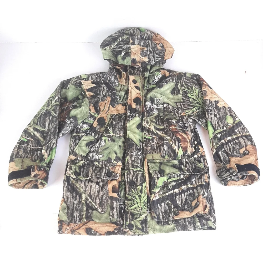 🛍🍀Game Winner Sportswear Youth Small Camouflage Hooded Waterproof Coat